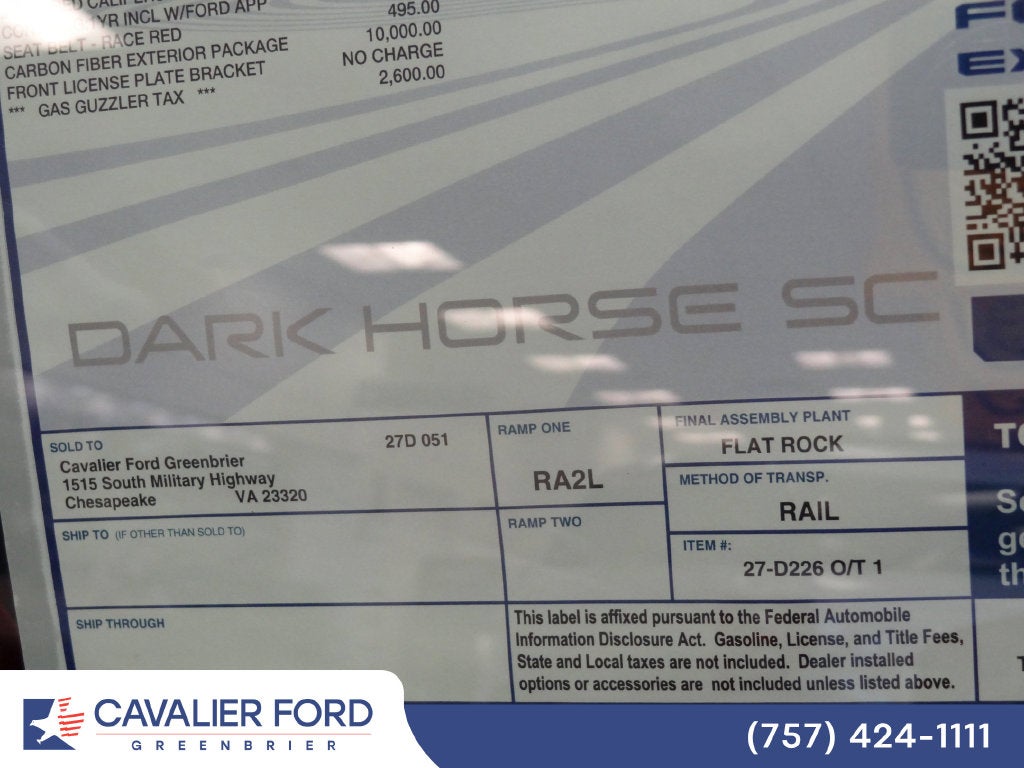 2026 Ford Mustang Dark Horse® SC